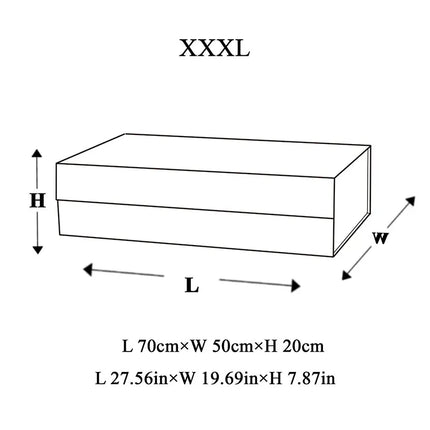 Geotobox 70x50x20cm | 68.6x48.9x19.3cm XXXL Size Luxury Rigid Magnetic Closure Lid Gift Boxes for Packing
