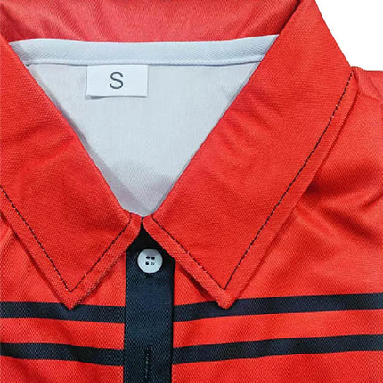 Men Clothes Summer New Short Sleeve Spell Color Lapel Polo Shirt Men Slim Fit 3D Digital Print 100% Plyester Breathable Polo