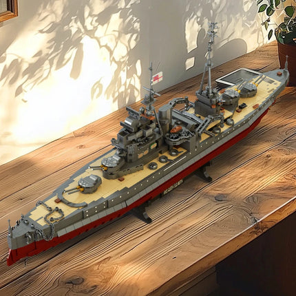 2277PCS Military World War II Warship Battle Boat Building Blocks Sets The Elizabeth Class Battleships Bricks Toy For Kids Gitfs
