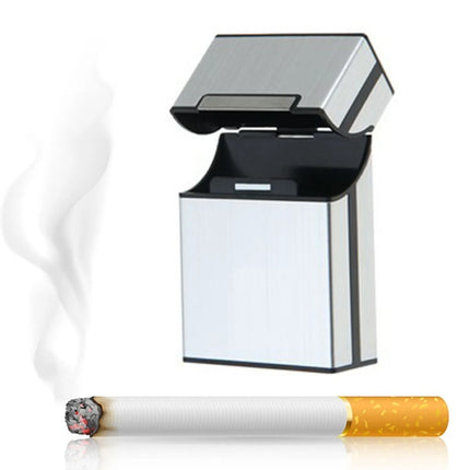 Aluminum Cigarette Case Portable 20 Cigarette Holder Stylish Metal Smoke Storage Box Container for Home & Business Use