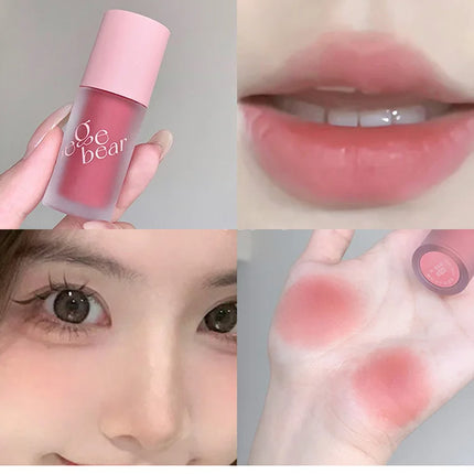 Gege Bear Smooth Multi-purpose Cream Expansion Color Blush Not Easy to Fade Nude Matte Velvet Lip Glaze