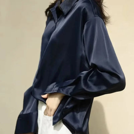 Spring Fashion Elegant Button Up Women Shirt Vintage Blouse White Tops Lady Long Sleeves Female Plus Size Loose Street Shirts