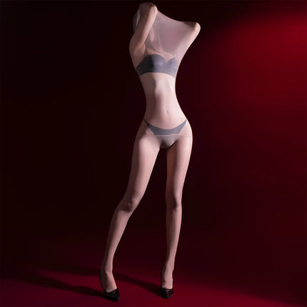 Sexy Unisex Cocoons Full Body Stockings Oil Glossy Shiny Bodysuit High Elastic 5D See Through Tight Leotard Sissy Gays Lingerie