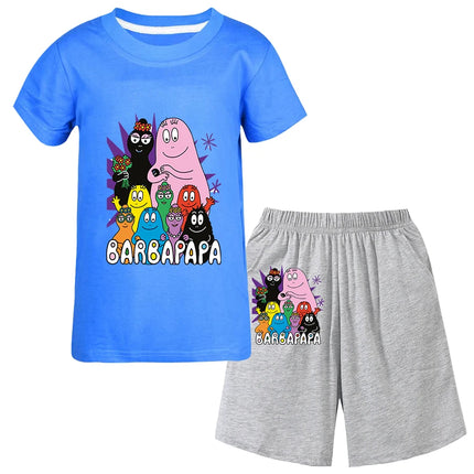Barbapapa T-shirt for A Boy Two-piece Set for Children From 6 To 12 Years Old Summer Sale Toddler Girl Clothes Junior Girl Cloth