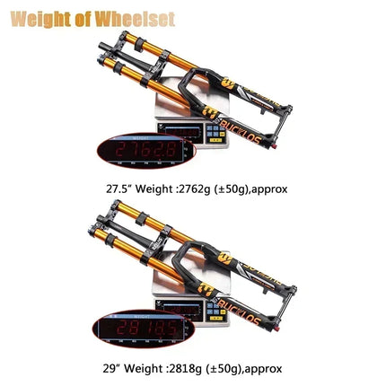 BUCKLOS Double Shoulder MTB Suspension Fork 27.5/29" Mountain Bike Front Air Fork 180mm Travel 51mm Offset Disc Brake Forks