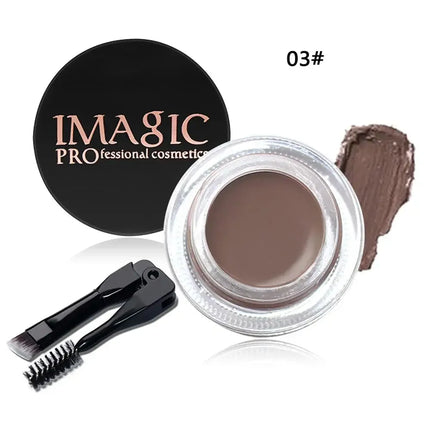 IMAGIC Professional Eye Brow Tint Makeup Tool Waterproof Brow Cream 6 Color Black Brown Eyebrow Gel With Brow Brush