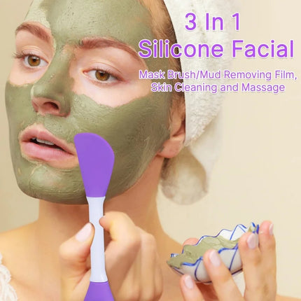 8/4/2pcs Face Brush Set Silicone Facial Mask Applicator Double-head Lotion Spatula Blackhead Face Lip Exfoliator Skin Care Tools