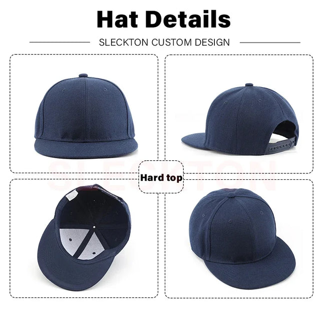 SLECKTON Custom Logo Caps Fashion Hip Hop Snapback Hats for Women and Men DIY Letter Embroidery Design Image Print Wholesale Hat
