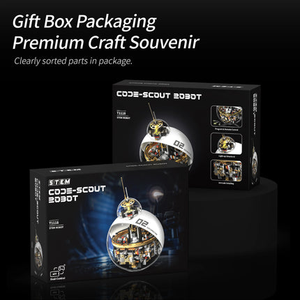STEM Code Scout Spherical Robot Building Blocks Programmable Visual Coding Educational Toys DIY Gift for Kids Boys Girls Adults