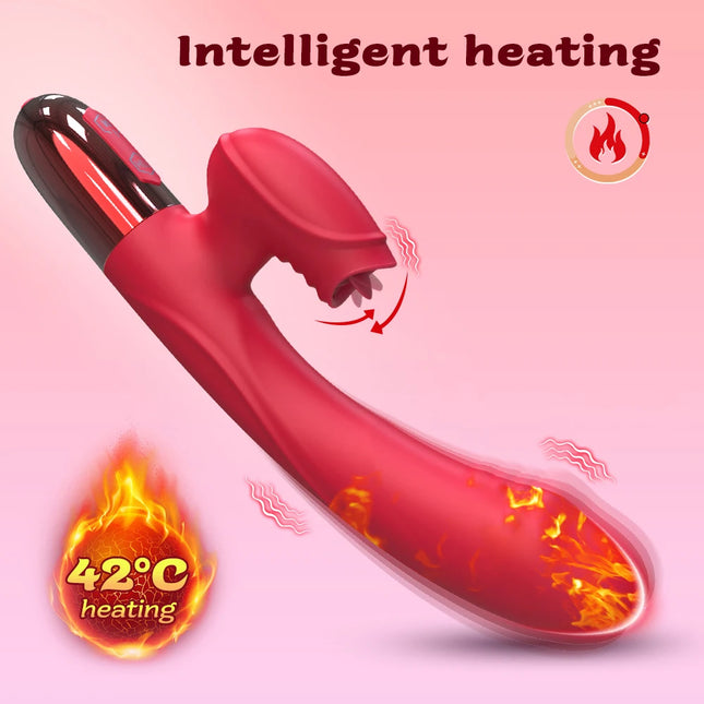 Powerful Vibrator for Women with Tongue Licking Clitoris Stimulator Female Masturbator G Spot Dildo  Adults Goods Sex Toys