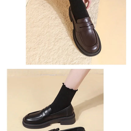 New Japanese Style College Student Cosplay Lolita Shoes for Women/Girls Fashion Black/Coffee Uniform Platform Shoes 2025