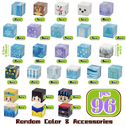 Ice and Snow World Magnetic Block Set, Ice and Snow Magic Castle Theme, Princess, Knight, Snowman Magnetic Blocks, Magnetic Blo