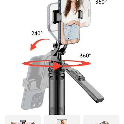 TOKQI Extendable Tripod with Bluetooth Remote,1/4'' Screw,Phone Holder,72inch Monopod for Smartphone Camera Projector brackets