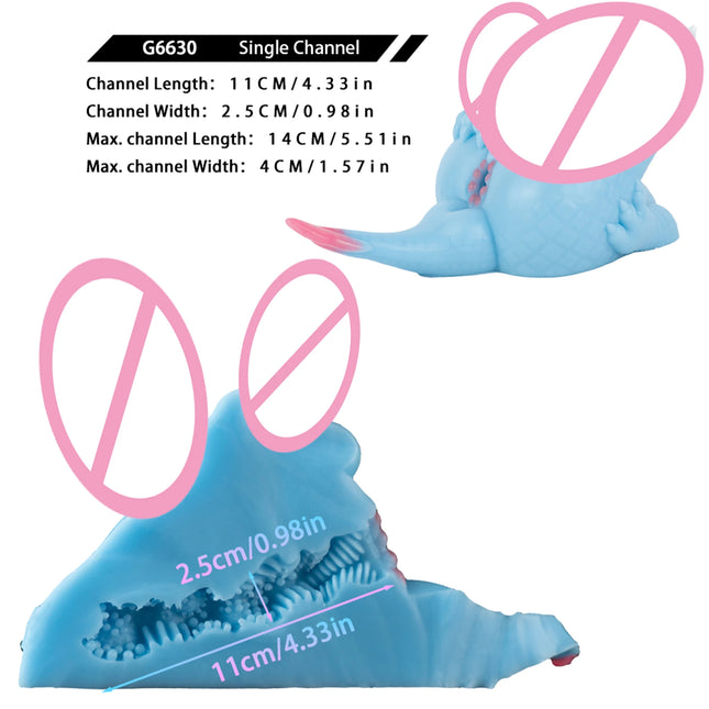 SHAZ Blue Dragon Buttocks Silicone Male Masturbator, Fantasy Dildo Pocket Pussy Onahole Stroker Sex Toy For Men Adult Products
