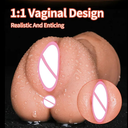 3 in 1 Pocket Pussy Male Tool 3D Realistic Texture Tight and True Mouth Adult for Male Stimulation Male Massage Toy Mens Fun 18+