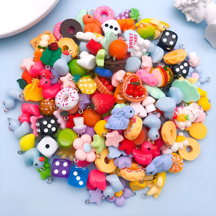 Random Assortment of Cartoon Charms: 10/20/30pcs Resin Pendants (Approx. 20mm), Resin Accessories for Kids' Handmade Jewelry.