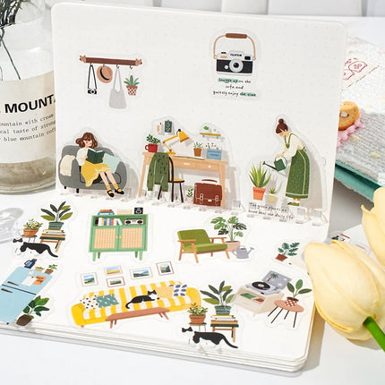 30Pcs/Pack ‌Light Up Daily Life Series Decorative Stickers Material Perfect for Journaling Diy Scrapbooking Supplies