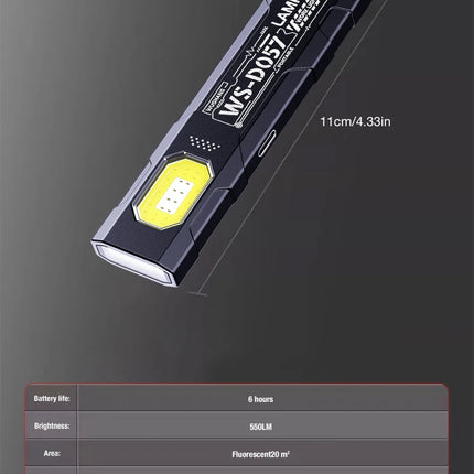 Multi functional work light LED magnetic red blue flashing mini outdoor strong light super bright maintenance light flashlight