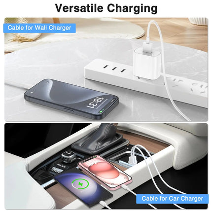 1-3Pcs 20W USB A to Type-c Fast Charging Cable 6.6ft/200cm for iPhone 16 15 Pro Pro Max Plus iPad Mini6 Air4 Pro Samsung Huawei