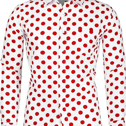Fashion 3D Printed Men's 10-color Polka Dot Long-sleeved Slim-fit Shirt Button And Long-sleeved Comfort Casual Men's Tops