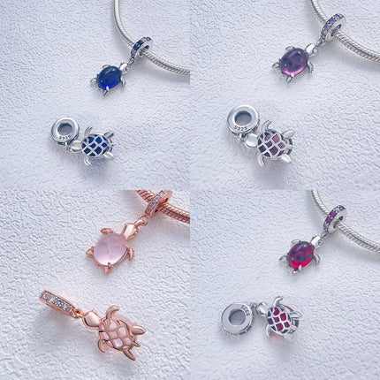 Charms 925 Silver Sea Turtle Series Charm Colorful Beads Fit Original Bracelet Diy Fine Jewelry Making Gifts for Women