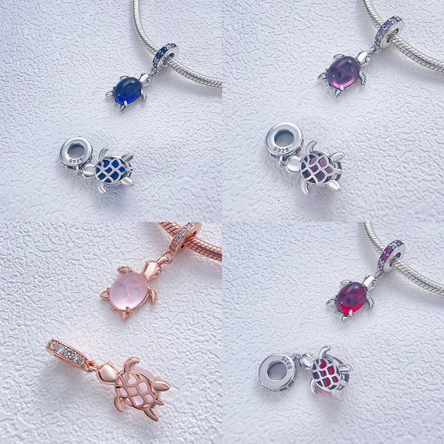 Charms 925 Silver Sea Turtle Series Charm Colorful Beads Fit Original Bracelet Diy Fine Jewelry Making Gifts for Women