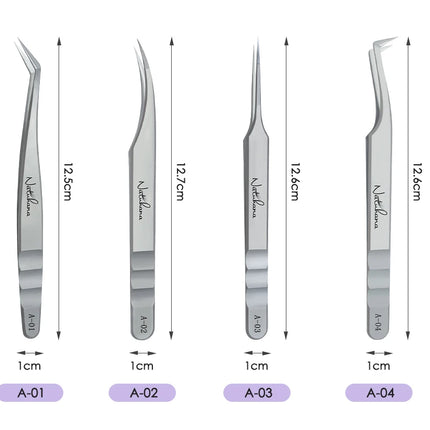 NATUHANA  Eyelash Extensions Tweezers Lash Artists High Precision Stainless Steel Superhard Anti-Static Tweezers Makeup Tools
