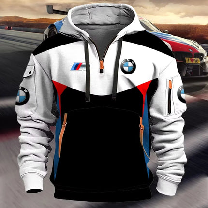 2026 BMW high-quality hooded sweatshirt, suitable for both men and women, with a loose fit, fashionable sportswear, perfect for