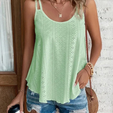 Large Big 5xl Women Leisure Simple Boho Camis Tops Women's Hollow Out Top Pullovers New Summer Casual Beach Shirts Clothing