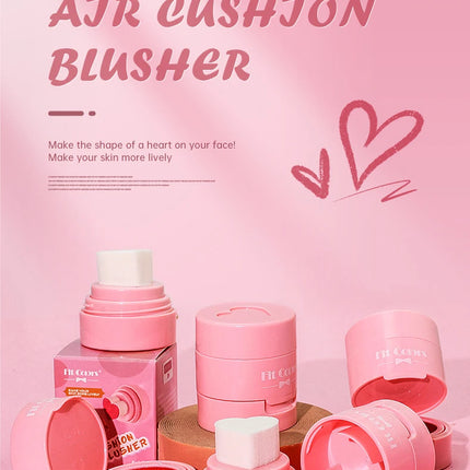 Heart-shaped cushion stamp blush for Vibrant Brightening Makeup Enhances Skin Tone Great Valentine's Present for Women and Girls