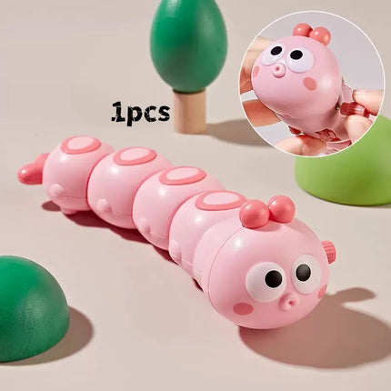 1pcs Cartoon Clockwork Cute and Fun Chained Caterpillar Toys for kids Crawling toy,Toy Children's gift,early education toys