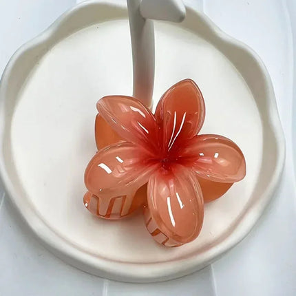 Hawaiian Gradient Hair Clips Flower Hair Claws Big Size Fashion Head Wear Hairpin for Women Girls Crab Barrette Hair Accessories