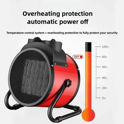 Portable Electric Space Heater 2000W with Adjustable Thermostat 2 Heat Settings And Fan Mode Overheat & Tip-Over Protection