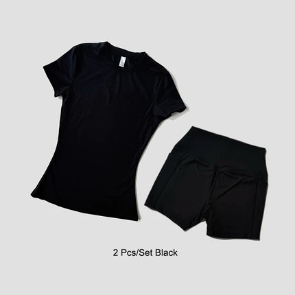 WAREBALL Women Yoga Set Gym Sportswear Sport Top Hight Waist Shorts Suit Fitness Workout Butt Lifting Short Tight Suit