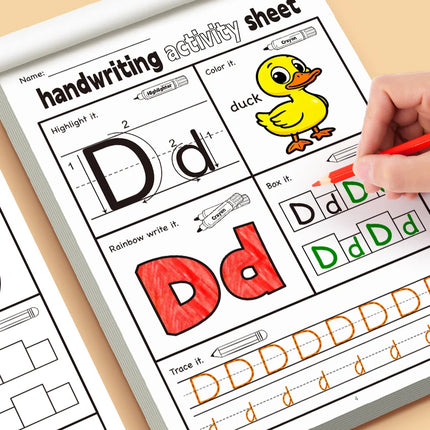 Fun Activity Copybook English Letter Handwriting Exercise Book Children's Containing Fun Illustrations 5 Types Interactive Games
