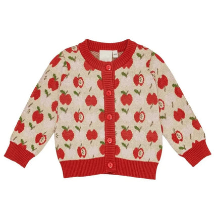 2025 Autumn Winter Kids Sweaters Baby Knit Cardigan Jacket Vest Strawberry Girls Princess Dress Long Sleeve Tee Shirt Pant Cloth