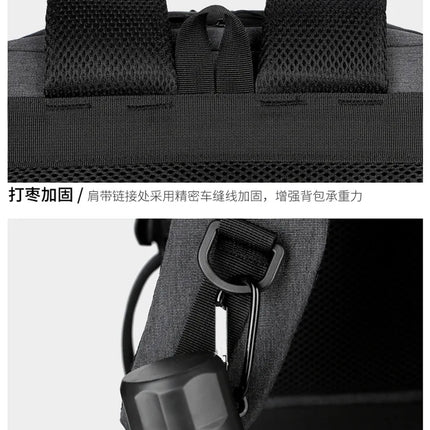 Fashion Expandable USB Laptop Waterproof Backpack Men Business School Backpack  Large Capacity Travel Backpack