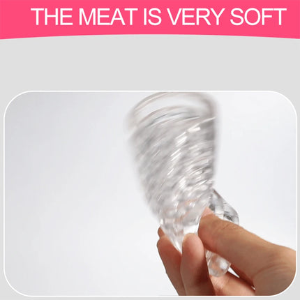 Male Masturbator Cup Soft Pussy Sex Toys Transparent Vagina Adult Endurance Exercise Sex Products Vacuum Pocket Cup for Men 18+