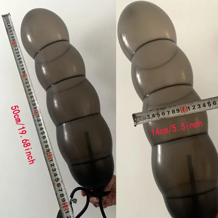 Super Long 5 Beads Inflatable Anal Plug Silicone Column Expandable Big Butt Plug Dildo Pump Ass Dilator Bdsm Sex Toy for Couples