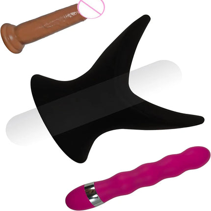 Silicone Anal Butt Plug Trainer Hollow Tunnel Anal Dilator Men Gay Vaginal Speculum Adult Sex Toys for Beginner Woman Female
