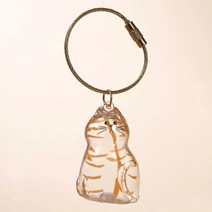 New Transparent Cat Hair Storage Keychain Cute DIY Pet Fur Keepsake Capsule Portable Souvenirs Keychain Pet Lovers