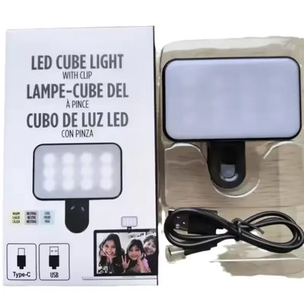 Portable Mini Selfie Fill Light Rechargeable 3 Modes Adjustable Brightness Clip On For Mobile Phone Computer Fill Light