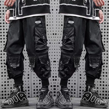 Men Joggers Cargo Pants Multi-pocket Elastic Waist Harem Pants Men Casual Hip Hop Streetwear Sweatpants Pencil Pants Techwear