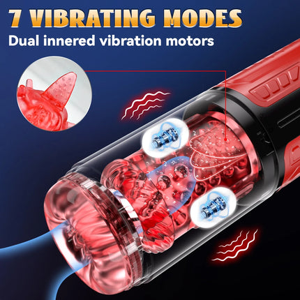 Automatic Male Masturbator Telescopic Rotation Men Masturbation Cup LCD Digital Simulation Blowjob Masturbator Sex Toy for Men