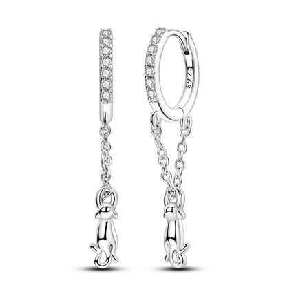 2025 New 925 Sterling Silver Earrings Simple Bow Strawberry Butterfly Hoop Stud Earrings for Wedding Party Women Jewelry Girls