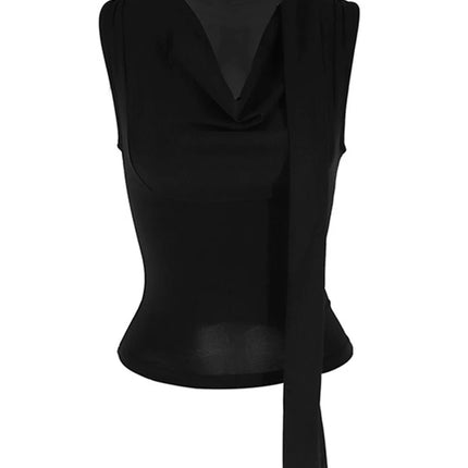 Solid Tank Summer New Women Sexy Sleeveless V-Neck Lady Top Fashion Bandage Streetwear Casual Slim Tank Elegant Knitted Clothing