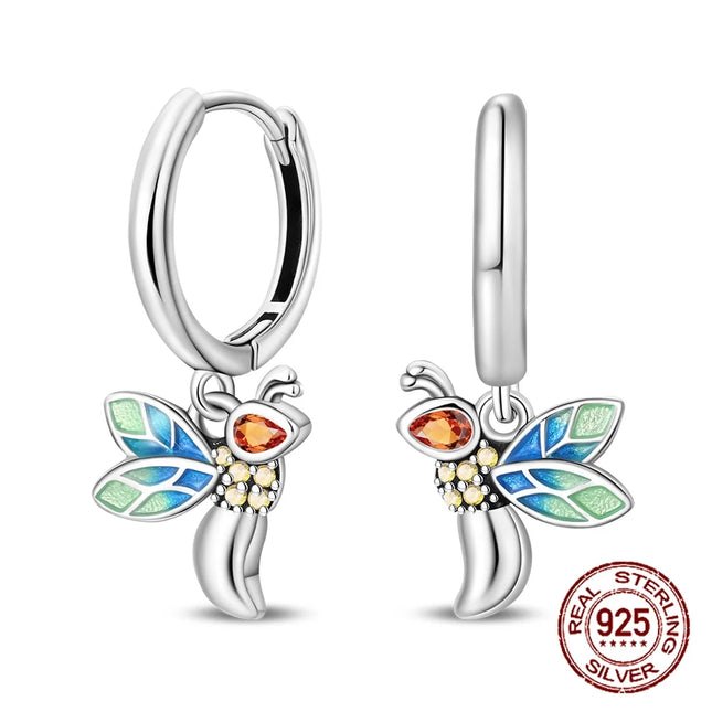 New in 925 Sterling Silver Lucky Clover Earrings for Women Girl Green Leaf Ear Studs Fine Jewelry Fashion Luxury Anniversary