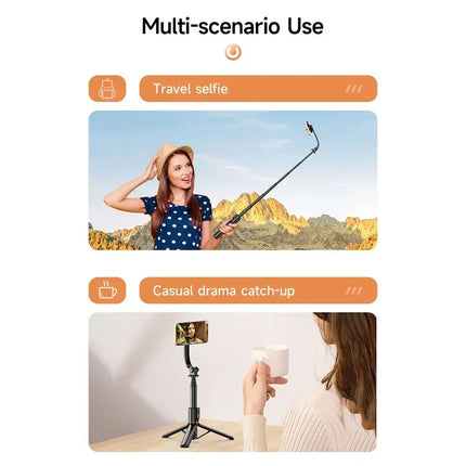 Magnetic Extendable Selfie Stick Tripod Holder Stand with Bluetooth Wireless Remote for Magsafe IPhone Android Portable Mount