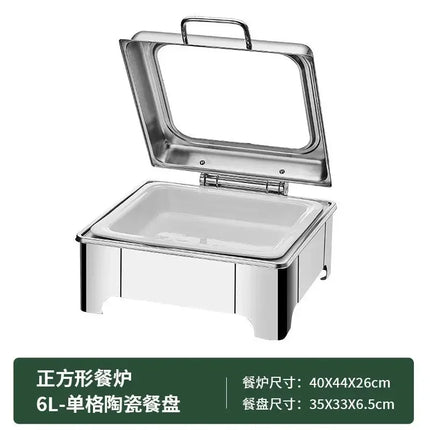 [New]Buffet Insulation Furnace Stainless Steel Electric Heating Meal Furnace Commercial Hotel Buffet Furnace Canteen Visible