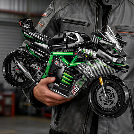 New MOC Motorcycle Building Blocks 1:8 Scale Technical Racing Motorbike Model Kit for Adults Gift